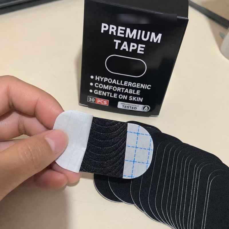 Mouth Tape Premium Tape box and strip — hypoallergenic, comfortable, gentle on skin, dermatologically tested, 30 pieces per box