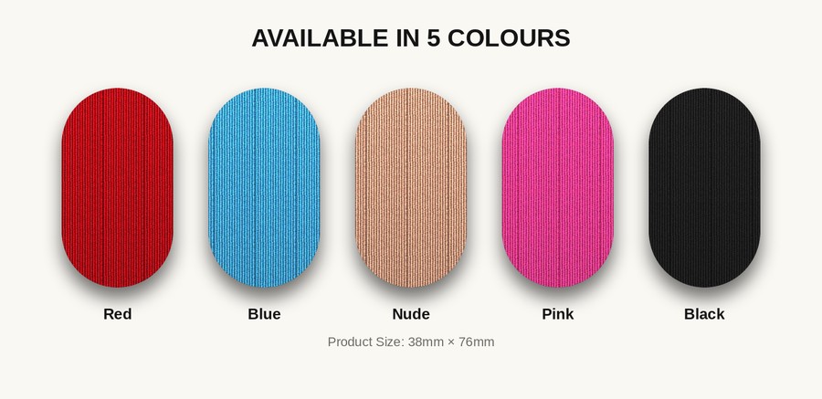 GripNight available in Red, Blue, Nude, Pink, and Black